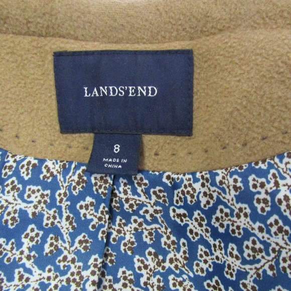Lands' End Brown Wool Blend Double Breasted Coat - Picture 5 of 6